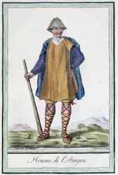 Homem de Aragão (Espanha) - na "Encyclopedia of Travels" de Grasset St Sauveur, ed. 1796