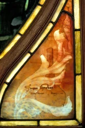 Nancy (departamento 54), Art Nouveau, Câmara de Comércio e Bolsa de Valores, Assinatura de um vitral por Jacques Gruber (1870-1936)