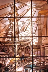 Nancy (departamento 54), Art Nouveau, Janelas de vidro manchado por Jacques Gruber (1870-1936), na sede da Pont a Mousson, av. de la liberation