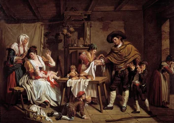 O doador de sangue, devoção de um pai italiano Pintura de Jacques Sablet (1749-1803) Stockolm do século XVIII, Museu Nacional