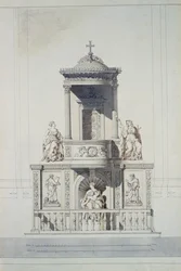 Design para um púlpito, c.1825 (caneta e tinta sobre papel)