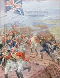 Napoleão (1769-1821) no cerco de Toulon, 17 de dezembro de 1793, ilustração de «Bonaparte» de G. Montorgueil, 1910