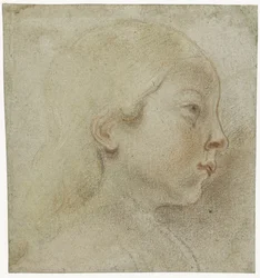 Cabeça da criança, à direita