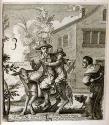 Ilustração de fábulas de Jean de La Fontaine (gravura)