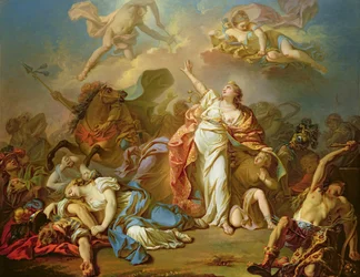 Apolo e Diana atacam os filhos de Níobe