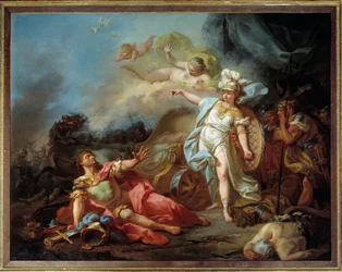 Batalha de Minerva contra Marte Pintura de Jacques Louis David (1748-1825) Sol. 1,4x1,8 m
