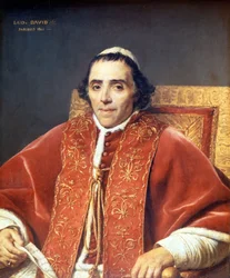 Pius VII (1742 - 1823), pintura de Jacques Louis David (1748-1825). Museu do Louvre. Paris