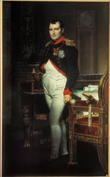 Retrato de corpo inteiro de Napoleão I (1769-1821) no seu gabinete de trabalho nas Tulherias, 1812. Coleção privada.