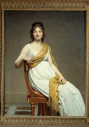 Retrato de Madame Raymond Verninac (1780-1827) Irmã de Eugene Delacroix Pintura de Jacques Louis David (1748-1825) 1799 Sol. 1,45 x 1,12 m. Musee du Louvre, Paris - Retrato de Madame Raymond de Verninac (1780-1827), irmã de Eugene Delacroix. Paintin