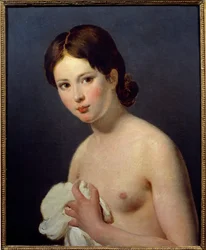 Retrato de uma jovem. Pintura de Jacques Louis David (1748-1825)