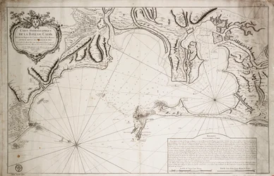 Carta hidrográfica da Baía de Cádis