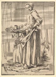 Cópia reversa de Noisettes Nutcrackers, de Les Cris de Paris Os gritos de Paris, século XVIII.
