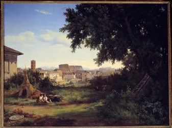 Roma, vista do Coliseu (Coliseu) Pintura de Raymond Bracassat (1804-1867) 1827 Sol. 0,74x0,99 m Rouen, Museu de Belas Artes