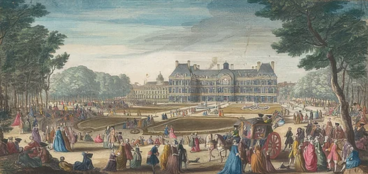 O Palais du Luxembourg em Paris, visto do jardim. 1729