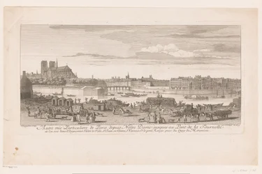 Gezicht op Parijs van de Notre Dame tot de Pont de la Tournelle
Vista de Paris de Notre Dame à Pont de la Tournelle (...) tirada do Quai de Miramion (título sobre o objecto)