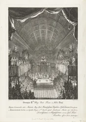 Casamento de Guilherme IV com a Princesa Anna, 1734
Georgio IIdo Mag: Britânico: Franc: & Hiber. regi Nuptias Ceremoniales inter Annam (...) et Gulielmum (...) Martis 14o: Ano: 1733 (...) (título sobre o objecto)