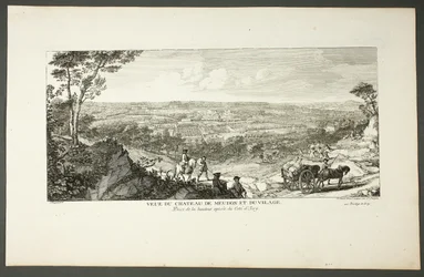 Vista do Palácio Real de Meudon e da aldeia, da série Le Château de Meudon
