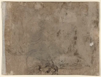 Um jovem sentado à mesa (recto); Cabeça de uma criança com cabelo encaracolado (verso)
