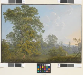 Paisagem ideal com fauno e ninfas