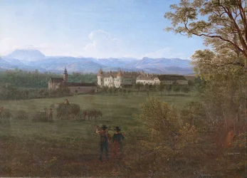 Castelo de Weinzierl, Baixa Áustria ... (óleo sobre tela)