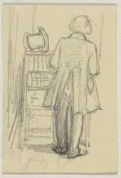 Figura de costas de um homem de fraque
