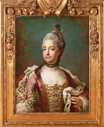 Louise Ulrique (Louise-Ulrique) da Prússia (1720-1782), Rainha da Suécia - Pintura de Jakob Bjoerk (1726-1793), óleo sobre tela, 73x55 cm - Louisa Ulrika da Prússia, Óleo sobre tela de Jakob Bjoerk - Coleção Particular