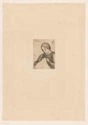Retrato de Malvina Dedeyn com trabalhos manuais