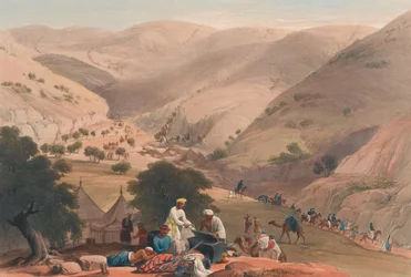 A Terceira Descida do Koojah [sic] Pass, c.1839 (litografia, tingida)
