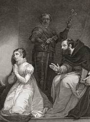 John Feckenham visita Lady Jane Grey na Torre de Londres (gravura)
