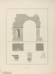 Portão de entrada, Zaghouan (caneta e tinta com lavagem no papel)
