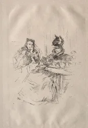 Chá da tarde, sra. Phillips e sra. Charles Whibley.