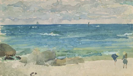 Cena de praia com duas figuras, 1885-90