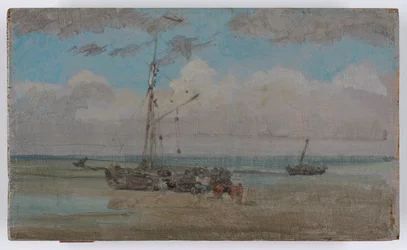 Azul e cinzento: Descarga, c.1883-84 (óleo sobre painel de madeira)