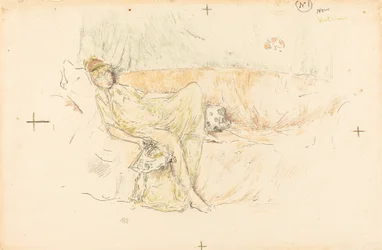 Figura drapeada, reclinada, 1892.