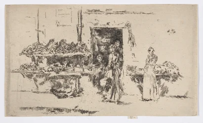 Loja de verduras, Paris, c.1892-93 (gravura; tinta sobre papel)