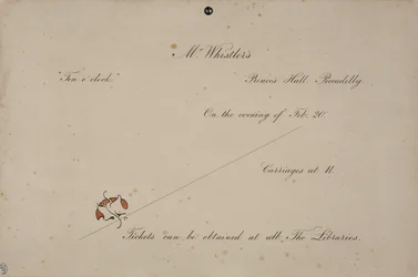 Convite para o relógio do Sr. Whistler, dez horas, 1885