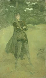 Nota em verde e marrom: Orlando em Coombe, c.1884-85
