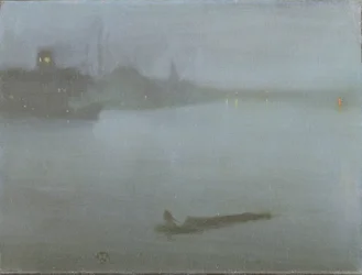 Tâmisa - Noturno em Azul e Prata, c.1872 - 8 (óleo sobre tela)