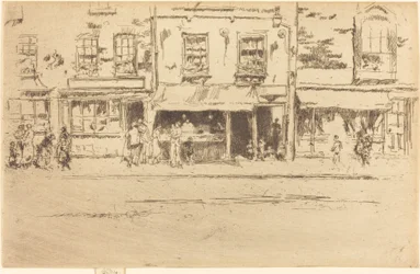 A peixaria, movimentada Chelsea, 1887.