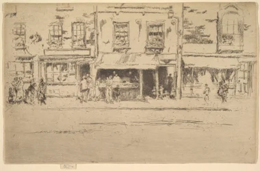 A loja dos peixes, loja ocupada dos peixes de Chelsea, Chelsea, 1886-87.