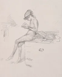 A pequena leitura do modelo nu, 1890.