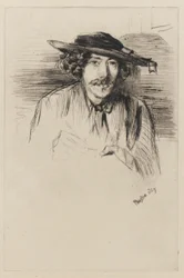Whistler com um chapéu, 1859.