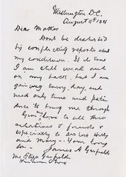 Carta de James Abram Garfield para sua mãe, de &39;From Log Cabin para White House&39; por William M. Thayer, publicado por Hodder und Stoughton, 1905