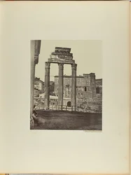 O Templo de Castor e Pólux no Fórum Romano, também conhecido como Templo de Minerva Chalcidica