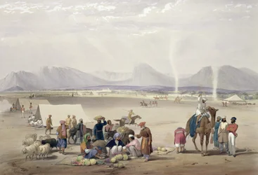 A cidade de Candahar, de &39;Sketches in Afghaunistan&39;, gravada por Charles Haghe (1810-1888) e Louis Haghe (1806-85), publicada por Henry Graves, 1842