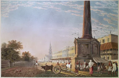 Edifícios dos escritores, Calcutá, gravado por Robert Havell, bar. 1824