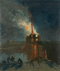 Bristol Motins: Armazém de Wapping, c.1832 (óleo sobre papel)