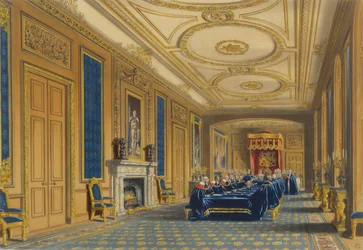A Sala do Trono, Castelo de Windsor - A Instalação da Ordem da Jarreteira, 1838