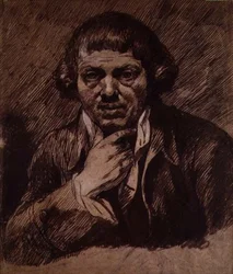 Auto-retrato, c.1800 (pincel e bistre sobre papel)