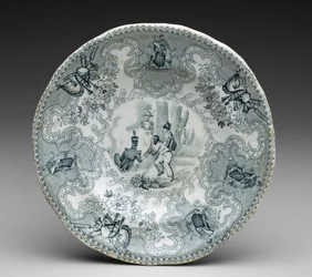 Placa, c.1837-44 (terracota com impressão de transferência)